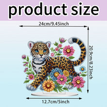 Load image into Gallery viewer, Acrylic Special Shape Leopard And Flowers Diamond Painting Desktop Ornaments