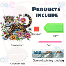 Load image into Gallery viewer, Acrylic Special Shape Leopard And Flowers Diamond Painting Desktop Ornaments