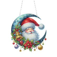 Load image into Gallery viewer, Acrylic Special Shape Moon Santa Claus 5D DIY Diamond Painting Dots Pendant