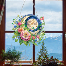Load image into Gallery viewer, Acrylic Special Shape Sun Moon Flower Diamond Painting Hanging Pendant