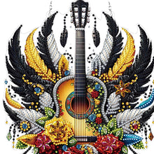 Load image into Gallery viewer, Acrylic Special Shape Feather Guitar 5D DIY Diamond Painting Dots Pendant
