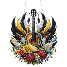 Load image into Gallery viewer, Acrylic Special Shape Feather Guitar 5D DIY Diamond Painting Dots Pendant