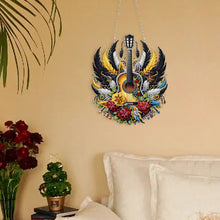 Load image into Gallery viewer, Acrylic Special Shape Feather Guitar 5D DIY Diamond Painting Dots Pendant