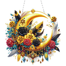 Load image into Gallery viewer, Acrylic Special Shape Moon Rose 5D DIY Diamond Painting Dots Pendant for Wall