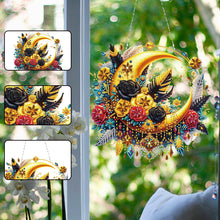 Load image into Gallery viewer, Acrylic Special Shape Moon Rose 5D DIY Diamond Painting Dots Pendant for Wall