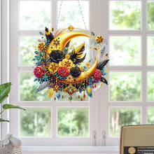 Load image into Gallery viewer, Acrylic Special Shape Moon Rose 5D DIY Diamond Painting Dots Pendant for Wall