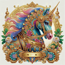 Load image into Gallery viewer, Diamond Painting - Partial Special Shaped - Metal Unicorn (30*30CM)