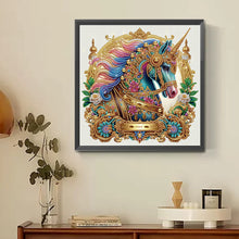 Load image into Gallery viewer, Diamond Painting - Partial Special Shaped - Metal Unicorn (30*30CM)