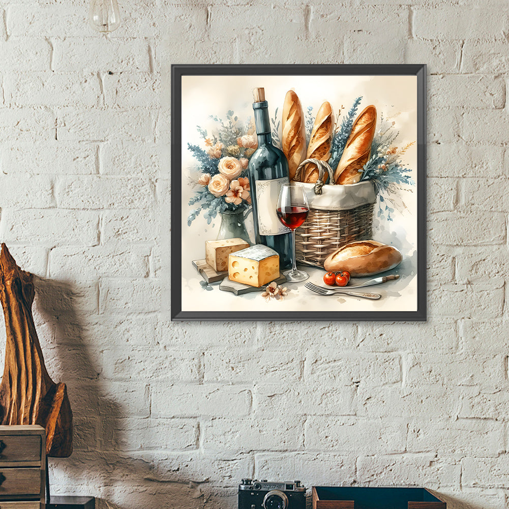 Diamond Painting - Full Round - Red wine bread (40*40CM)