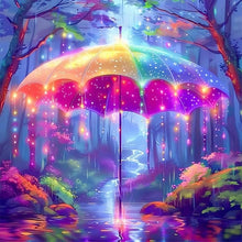 Load image into Gallery viewer, Diamond Painting - Full Round - Colorful umbrella in the forest (30*30CM)