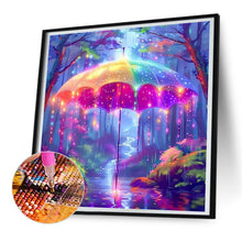 Load image into Gallery viewer, Diamond Painting - Full Round - Colorful umbrella in the forest (30*30CM)