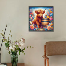 Load image into Gallery viewer, Diamond Painting - Full Round - Flowers and little yak (30*30CM)