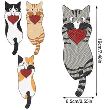 Load image into Gallery viewer, 4Pcs Cat Diamond Bookmark Art Projects Diamond Art Bookmark for Adults Beginners