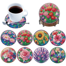 Load image into Gallery viewer, 8Pcs Acrylic Flowers 5D Diamond Painting Coasters for Adults Beginners