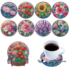 Load image into Gallery viewer, 8Pcs Acrylic Flowers 5D Diamond Painting Coasters for Adults Beginners