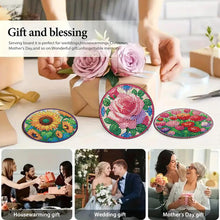 Load image into Gallery viewer, 8Pcs Acrylic Flowers 5D Diamond Painting Coasters for Adults Beginners