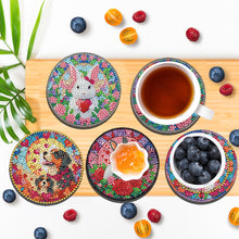 Load image into Gallery viewer, 8Pcs Acrylic Animals Flowers 5D Diamond Painting Coasters for Adults Beginners