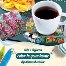 Load image into Gallery viewer, 8Pcs Wooden Flowers 5D Diamond Painting Coasters Kit for Adults Beginners