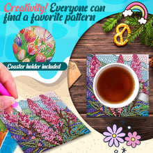 Load image into Gallery viewer, 8Pcs Wooden Flowers 5D Diamond Painting Coasters Kit for Adults Beginners