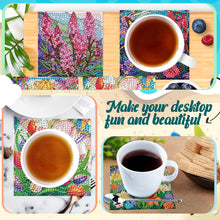 Load image into Gallery viewer, 8Pcs Wooden Flowers 5D Diamond Painting Coasters Kit for Adults Beginners