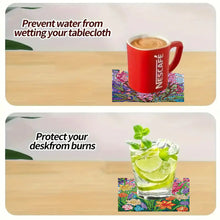 Load image into Gallery viewer, 8Pcs Wooden Flowers 5D Diamond Painting Coasters Kit for Adults Beginners