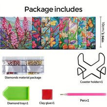 Load image into Gallery viewer, 8Pcs Wooden Flowers 5D Diamond Painting Coasters Kit for Adults Beginners