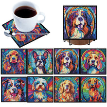 Load image into Gallery viewer, 8Pcs Wooden Dogs 5D Diamond Painting Coasters Kit for Adults Beginners