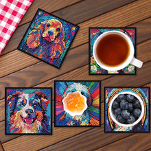 Load image into Gallery viewer, 8Pcs Wooden Dogs 5D Diamond Painting Coasters Kit for Adults Beginners