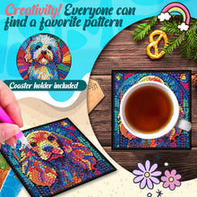 Load image into Gallery viewer, 8Pcs Wooden Dogs 5D Diamond Painting Coasters Kit for Adults Beginners