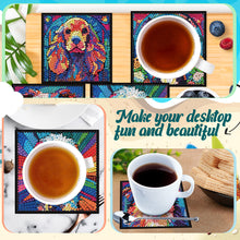 Load image into Gallery viewer, 8Pcs Wooden Dogs 5D Diamond Painting Coasters Kit for Adults Beginners