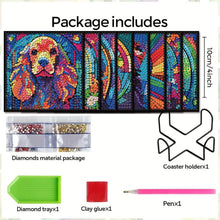 Load image into Gallery viewer, 8Pcs Wooden Dogs 5D Diamond Painting Coasters Kit for Adults Beginners