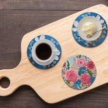 Load image into Gallery viewer, 8Pcs Wooden Flowers 5D Diamond Painting Coasters Kit for Adults Beginners