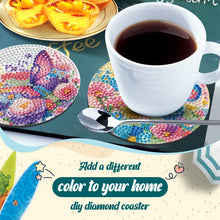 Load image into Gallery viewer, 8Pcs Wooden Butterfly Flower 5D Diamond Painting Coasters for Adults Beginners