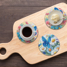 Load image into Gallery viewer, 8Pcs Wooden Butterfly Flower 5D Diamond Painting Coasters for Adults Beginners
