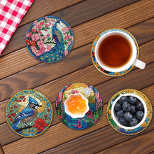 Load image into Gallery viewer, 8Pcs Wooden Animals Flowers 5D Diamond Painting Coasters for Adults Beginners