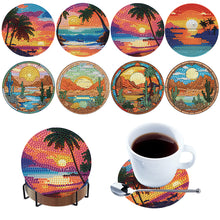 Load image into Gallery viewer, 8Pcs Wooden Seaside And Desert Scenery 5D Diamond Painting Coasters for Adults