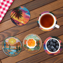 Load image into Gallery viewer, 8Pcs Wooden Seaside And Desert Scenery 5D Diamond Painting Coasters for Adults