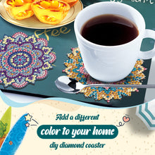 Load image into Gallery viewer, 8Pcs Wooden Mandala 5D Diamond Painting Coasters Kit for Adults Beginners