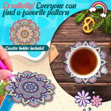 Load image into Gallery viewer, 8Pcs Wooden Mandala 5D Diamond Painting Coasters Kit for Adults Beginners