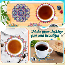 Load image into Gallery viewer, 8Pcs Wooden Mandala 5D Diamond Painting Coasters Kit for Adults Beginners