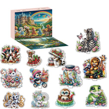 Load image into Gallery viewer, 12 Cute Animals DIY Diamond Ornaments Scene Box for Home Office Bedroom