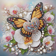 Load image into Gallery viewer, Diamond Painting - Partial Special Shaped - Orchid Love Butterfly (30*30CM)