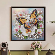 Load image into Gallery viewer, Diamond Painting - Partial Special Shaped - Orchid Love Butterfly (30*30CM)