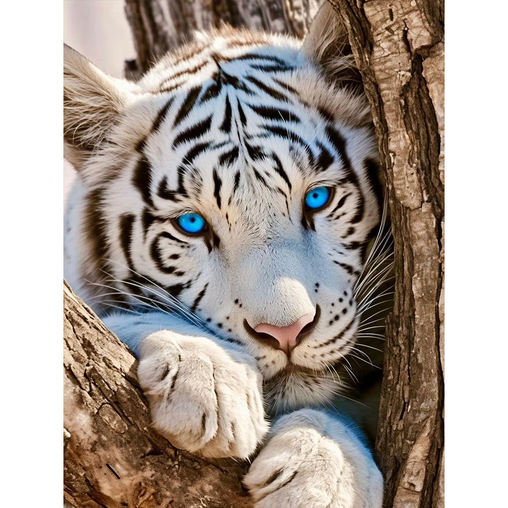 Diamond Painting - Full Round - White Tiger (30*40CM)