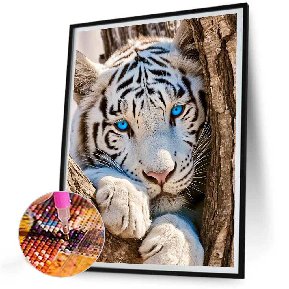 Diamond Painting - Full Round - White Tiger (30*40CM)