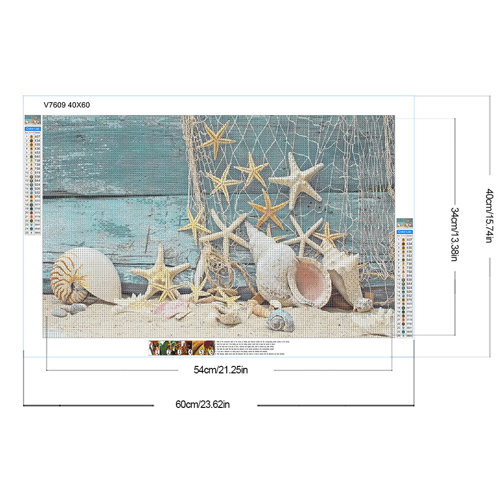 Diamond Painting - Full Round - Conch Starfish (40*60CM)