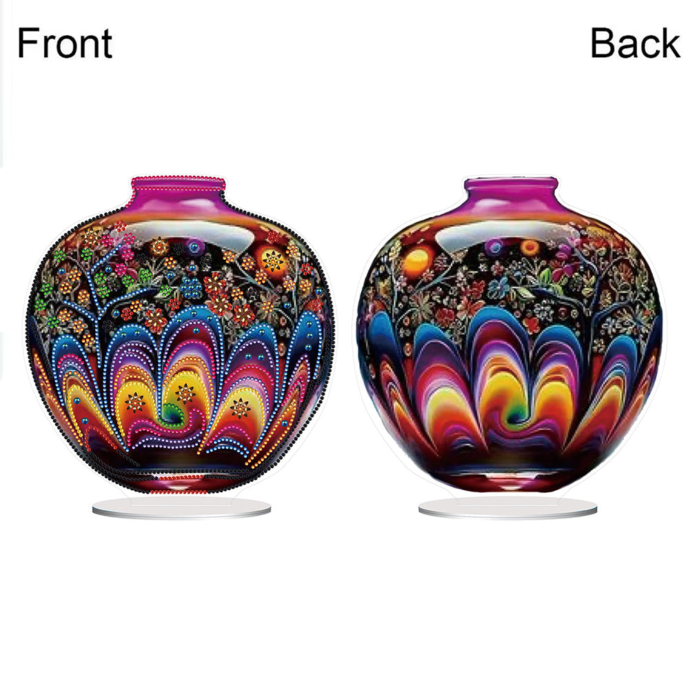 Acrylic Special Shape Artistic Vase Desktop Diamond Painting Ornaments