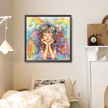 Load image into Gallery viewer, Diamond Painting - Full Round - Rainbow Angel Girl With Colorful Feathers (30*30CM)