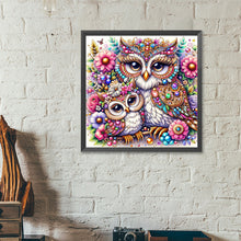 Load image into Gallery viewer, Diamond Painting - Full Round - Double Owl With Pearls (40*40CM)
