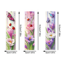 Load image into Gallery viewer, 3Pcs Special Shape Flower Diamond Art Bookmark with Pendant for Adults Beginners